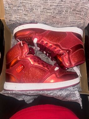 Pastry Women’s fashion High-Top Sneakers in Red - Stylish Sparkle